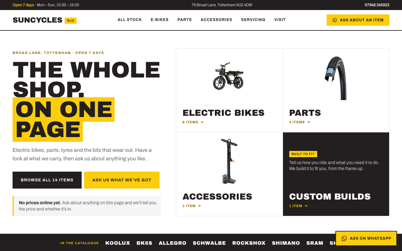 Screenshot of the Shop Floor concept homepage