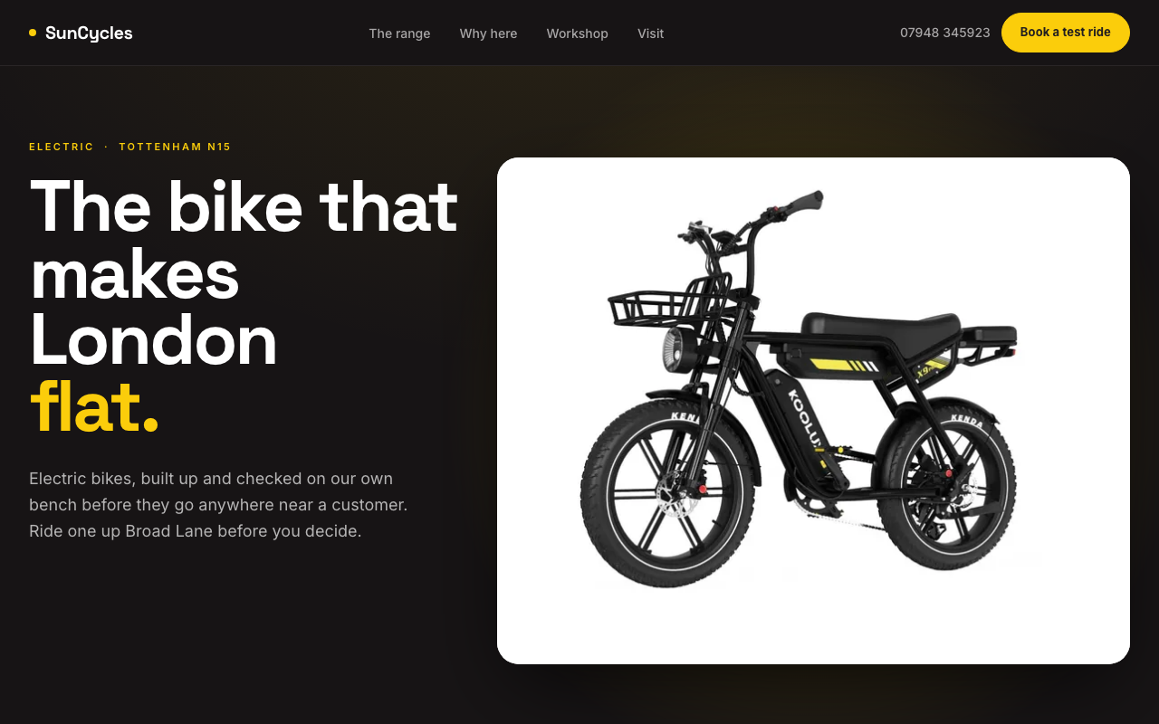 Screenshot of the Velocity concept homepage