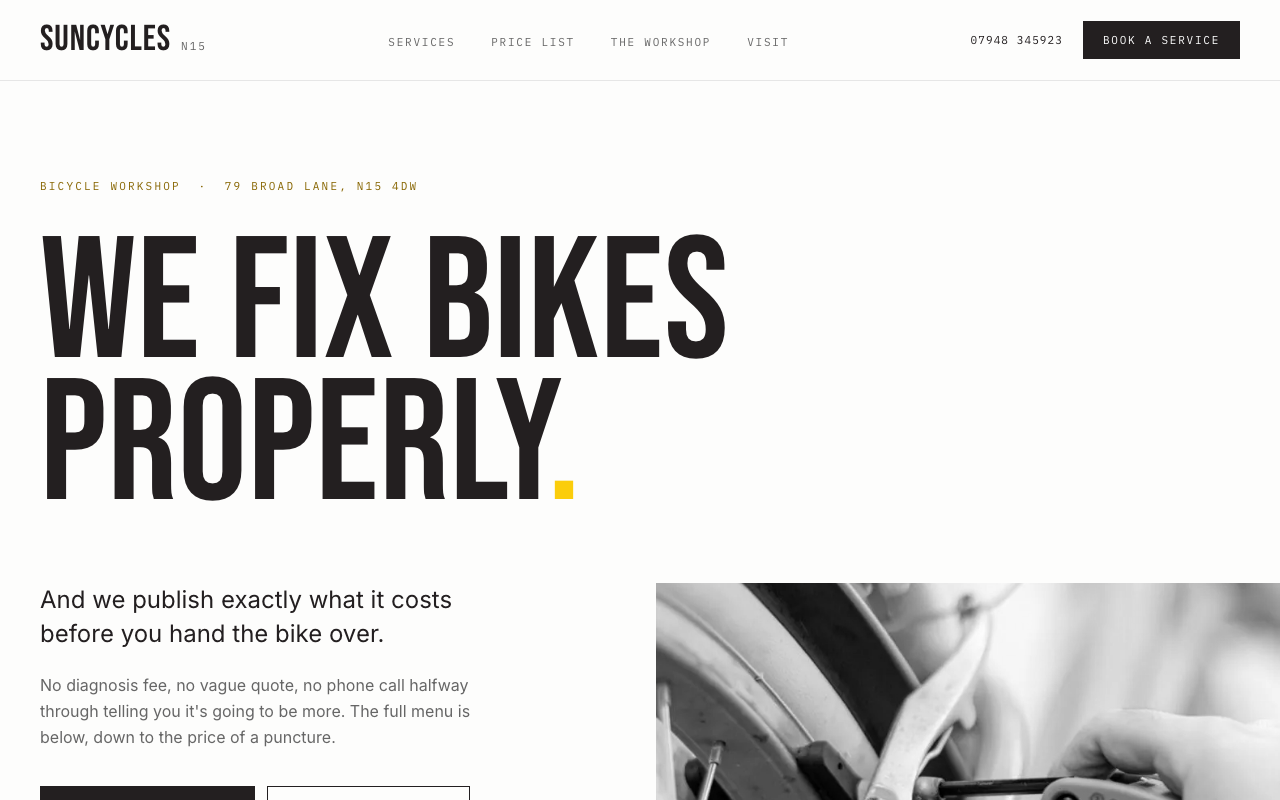 Screenshot of the Workshop concept homepage